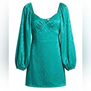 12th Tribe Vibrant Teal Long Sleeve Dress
